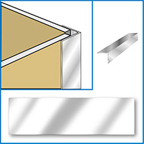 Aquabord External Corner,  Satin Chrome