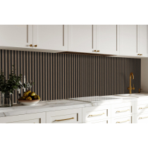 Wood Effect Slat Wall Panels, Waterproof, Shiplap 300mm x 2.6m Premium Quality  Walnut
