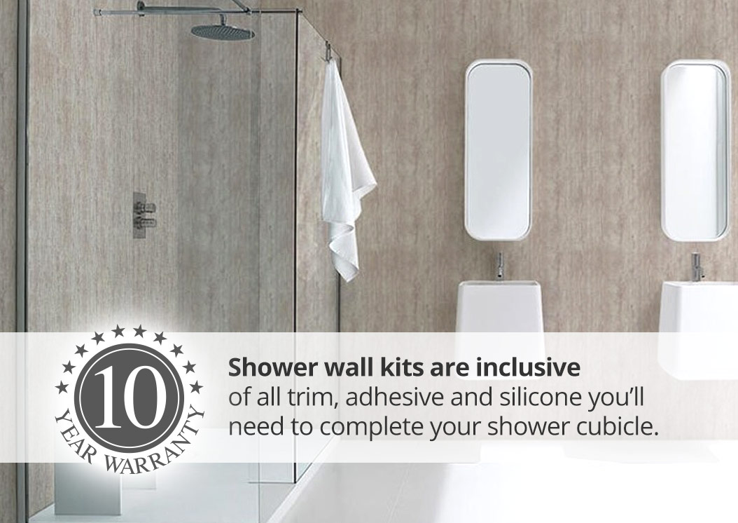 plastic wall panels in contemporary bathroom