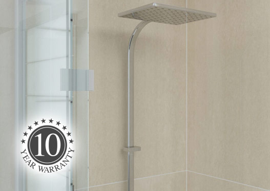 Ecru Aquawall wall boards in shower cubicle